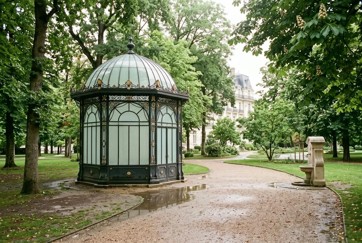 le pavillon de la source, dans le parc