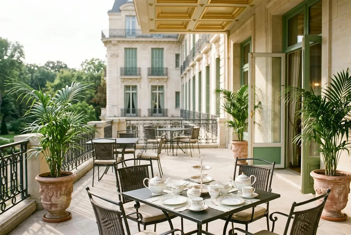 la terrasse et le thé de l'après-midi